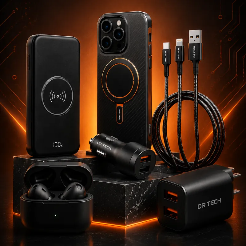 Power bank, MagSafe case, cables, earbuds and chargers from DR TECH